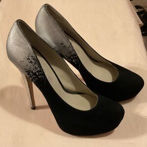Aldo Caviel Black/ Silver Gradient Platform Stiletto Heels Size 7.5